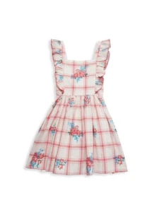 Polo Ralph Lauren Girl’s Floral Check Pinafore Dress Pink Age 6 Years - Picture 1 of 2