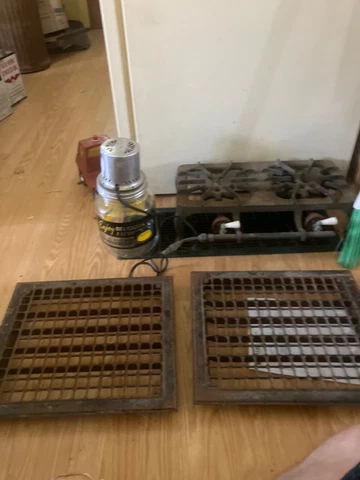 2 vintage cast iron grates 15 by 13 inches Cover