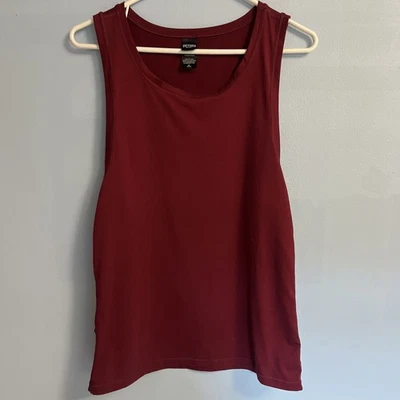 Camiseta sin mangas deportiva deportiva Victoria’s Secret roja borgoña malla revestimiento talla M gimnasio Foto 1 de 4