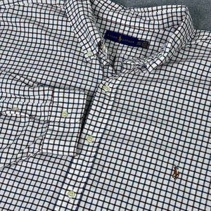Ralph Lauren Oxford Tattersall Herren 4XLT Langarm Hemd Fleisch Pony Blau Rot - Bild 1 von 8