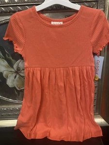 Cat & Jack Dress Hawaiian Coral Cotton Kids Short Sleeve Dress - Picture 1 of 2