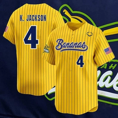 Savannah Bananas #4 K. Jackson Baseball Jersey REPLICA DESIGN All Size S-5XL - Image 1 of 3