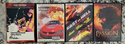 DVD 4PK VALUE BUY: DIRTY HARRY, HYPER ST RACING, FAST AS HELL(3 MOVIES), 1 DESCP - Image 1 of 4