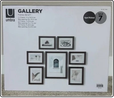 Umbra Set of 7 Aged Walnut Gallery - Image 1 of 2