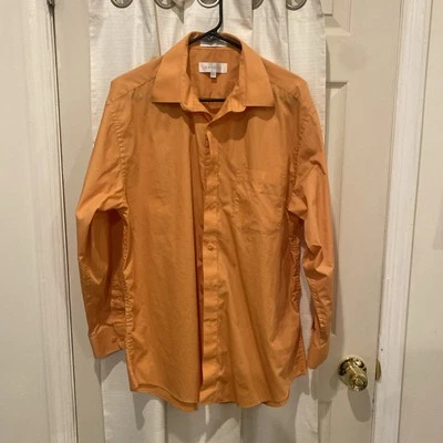 Camisa de vestir Marquis naranja 15 1/2 34-35 para hombre con botones mezcla de algodón 0019 Foto 1 de 4