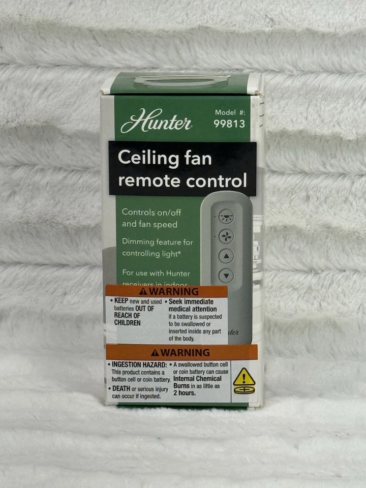 Hunter Ceiling Fan and Light Remote Control Model #99813 Battery Included