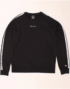 CHAMPION Boys Graphic Sweatshirt Jumper 15-16 Years 2XL Black Colourblock BZ40 - Picture 1 of 3