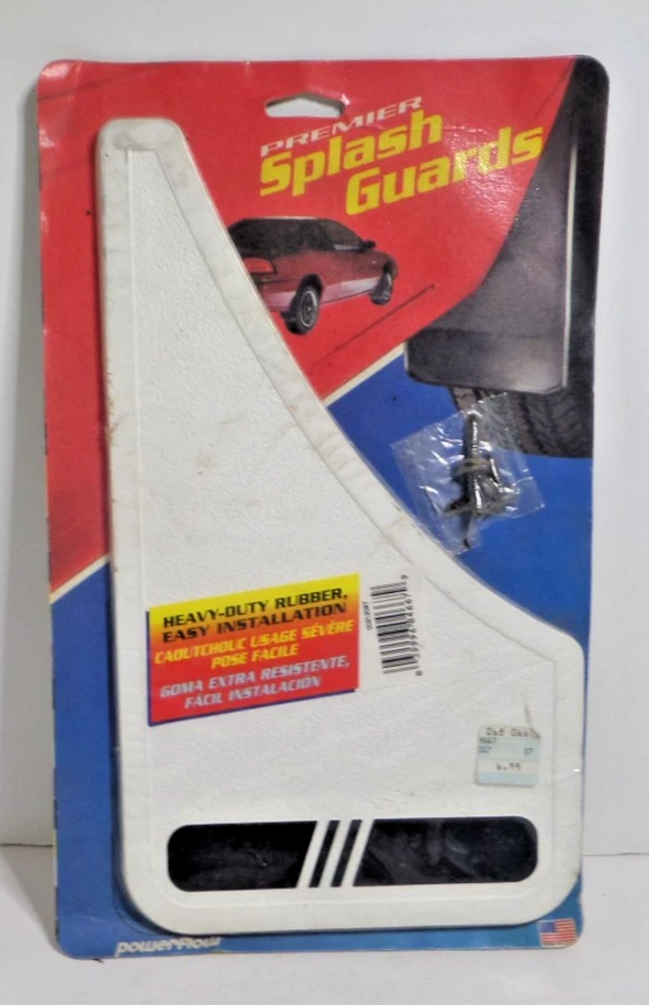 rubber splash guards / mud flaps for car fenders White vintage Foto 1 de 1