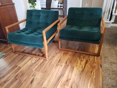 Par de sillones MCM Milo Baughman Thayer Coggins Scoop Sling ORIGINAL Foto 1 de 4