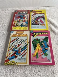 Lot Of 4 DC vintage tempo book wonder woman superman justice league of america - Picture 1 of 14