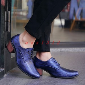 Men Pointy Toe Lace Up Low Cuban Heel British Casual Formal Wedding Shoes Party