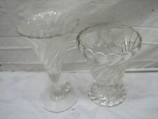 Pair Glass Swirl Vases 1 Fostoria Colony 