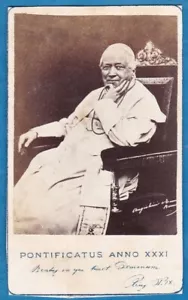 vintage cdv photo Pope Pio IX Rome 1877 foto papa pape Pius Pie Vatican Italy - Picture 1 of 2