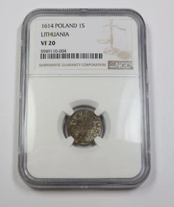 1614 NGC VF20 | POLAND - LITHUANIA - 1 Solidus Coin #39854A - Picture 1 of 4