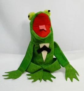 Raro fieltro antiguo Kermit la rana Muppets marioneta de mano - Imagen 1 de 9