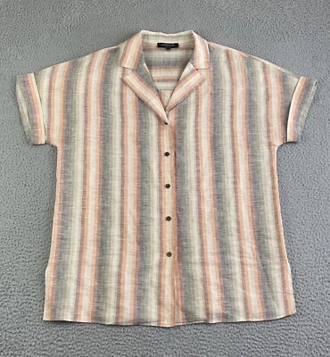 Lafayette 148 NY Women 100% Linen Short Sleeve Lagenlook Tunic Top Size Medium - Image 1 of 4