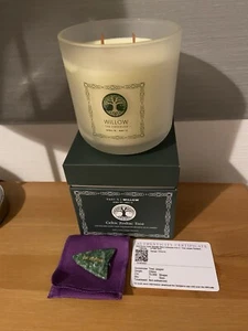 Gem Auras Willow Tree Celtic Zodiac Tree Jasper Pendant Soy Wax Candle New Boxed - Picture 1 of 2