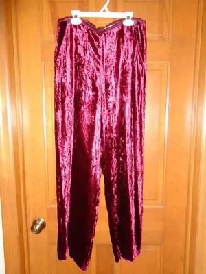 WHITE STAG WOMENS CRUSHED VELVET WIDE LEG BACK ZIPPER PANTS SIZE: 10 PANTS - Image 1 of 4