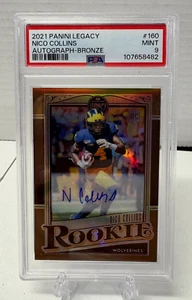 2021 Panini Legacy Rookies Bronze Auto Nico Collins Rookie Auto /100 PSA 9 - Picture 1 of 2