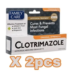 2er-Pack Antimykotische Creme Heilung Athleten Fuß/Jock Juckreiz 1% Antimykotika - Bild 1 von 2