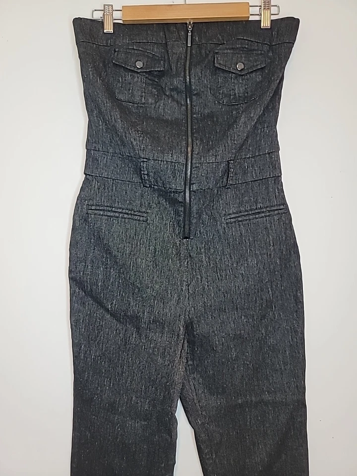 Mono BEBE Para Mujer 29 Denim Y2K De Colección Tubo Sin Tirantes Jean Negro Medio Elastizado Foto 1 de 4
