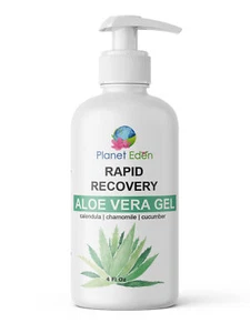 Gel de aloe vera Planet Eden curación de quemaduras después de la exfoliación - manzanilla monoi pepino - Imagen 1 de 3