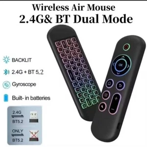 Wireless M5 2.4G BT5.2 Air Mouse Keyboard Backlit Remote for TV Box Android PC - Picture 1 of 8