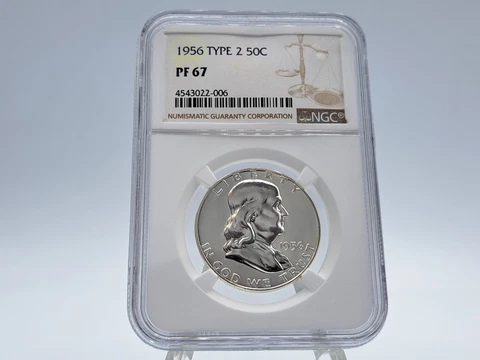 1956 NGC Type 2 PF67 Franklin PROOF Half Dollar 022-006 Cover