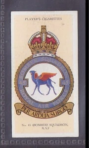 RAF BADGES - No. 45 Bomber Squadron - 80 + year old UK Card # 31 - Picture 1 of 2
