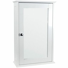 NEW SINGLE MIRROR CABINET WITH SHELF WALL MOUNTED STORAGE BATHROOM TOILET HOME