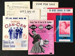 Lote de 6 partituras Cole Porter Kiss Me Kate Can-Can Let’s Do It More vintage - Imagen 1 de 6
