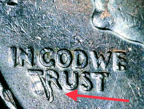 1996 Quarter "IN GOD WE RUST" Strike Through Grease Error Cover