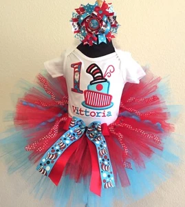 Dr Seuss funky Cake tutu set Birthday number 1-6 - Picture 1 of 1