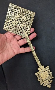 Handmade Large Orthodox Coptic Golden Blessing Cross Axum Ethiopia, Home Decor  - Picture 1 of 5