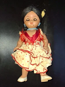 Antique Composite Doll Mexican Indigenous Girl Jointed Cloth Handmade - Picture 1 of 5