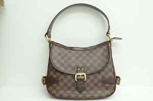 Authentic Louis Vuitton Damier Ebene Highbury Leather Handbag Purse