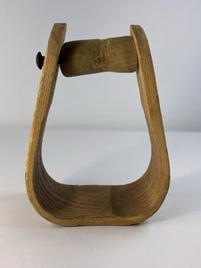  Vintage Western Amerikanischer Holz Steigbügel Bolzen fehlt perfekt für Western Deko  - Bild 1 von 11