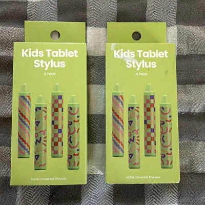 New Set of 2 Kids Tablet Stylus Pen 4-Pack (8 total) Crayon Style for Tablets - Image 1 of 4