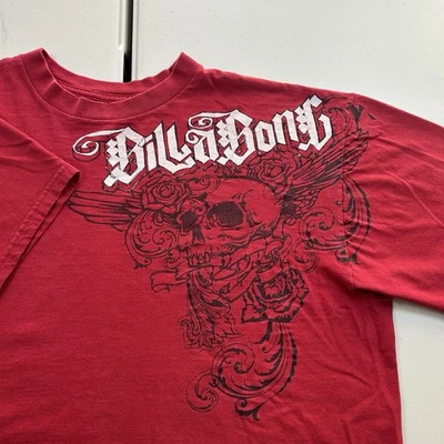 Camisa gráfica y2k Billabong calavera y alas a cuadros espalda golpe gótico skate surf XL Foto 1 de 4