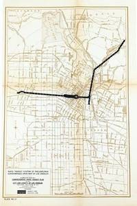 1925  LOS ANGELES - PHILADELPHIA TRANSIT SYSTEM  Map ORIGINAL  Echo Park - Picture 1 of 4