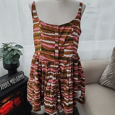 Vestido midi de picnic voile diseño de asos estampado de rayas para mujer talla 12 Foto 1 de 4