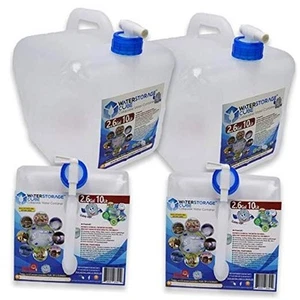 BPA Free Collapsible Water Container with Spigot, 332.8 Ounces 2-Pack 2.6 Gal - Picture 1 of 7