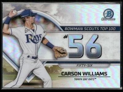 2023 BOWMAN SCOUTS’ TOP 100 CARSON WILLIAMS TAMPA BAY RAYS #BTP-56 - Image 1 of 2