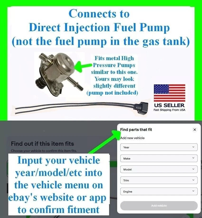 fits Chevy GMC GM Direct Injection Fuel Pump High Pressure Connector Plug Wiring — 第 1/1 张图片