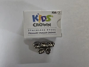 (5 refill) Stainless Steel Primary Molar Crown Kids Crown Compatible 48 all size - Picture 1 of 4