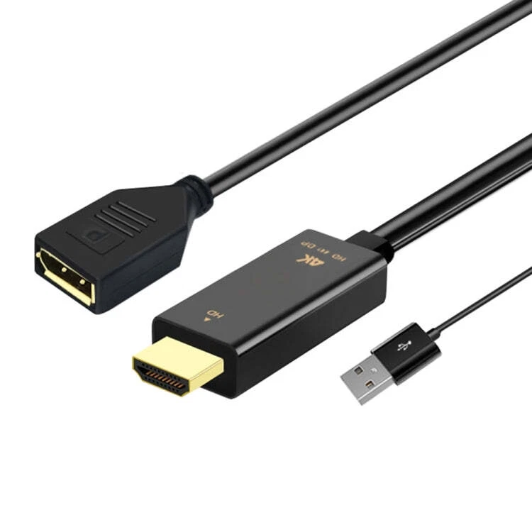 H146 HDMI Male + USB 2.0 Male to DisplayPort Female Adapter Cable, Length：25cm - Image 1 of 4