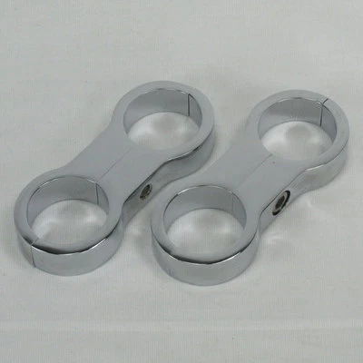 Chrome Billet Oil V Cooler 1-3/8" Downtube Mounts Clamps Chopper Bobber Harley - Image 1 of 4
