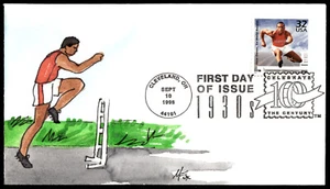 1998 Jesse Owens FDC- Celebrate the Century 1930's HP Melissa Fox Cachet - Picture 1 of 2