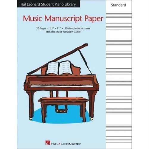 Hal Leonard Music Manuscript Sheet Music Paper 10 Standard Staves 8.5 X 11 HLSPL - Image 1 of 1