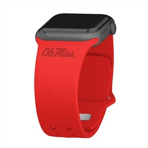 Mississippi Ole Miss Rebels Engraved Silicone Watch Band for Apple Watch - Picture 1 of 16